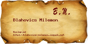 Blahovics Milemon névjegykártya